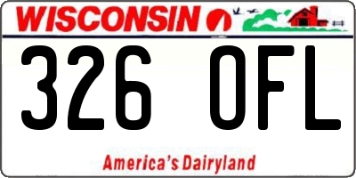 WI license plate 326OFL