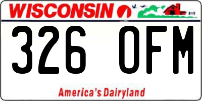 WI license plate 326OFM