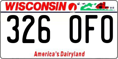WI license plate 326OFO