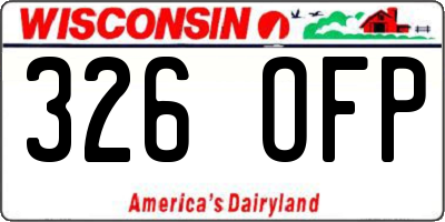 WI license plate 326OFP