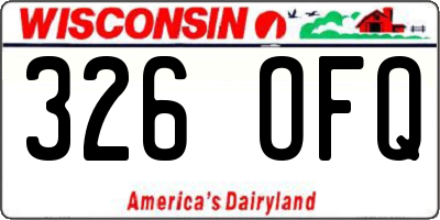 WI license plate 326OFQ