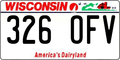 WI license plate 326OFV