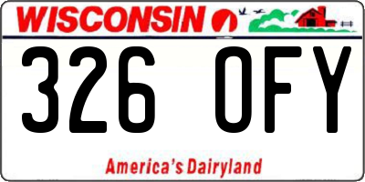WI license plate 326OFY
