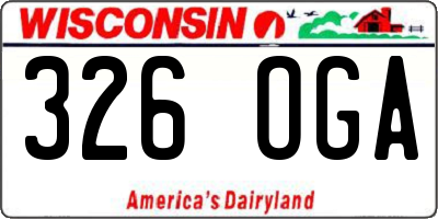 WI license plate 326OGA