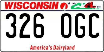 WI license plate 326OGC