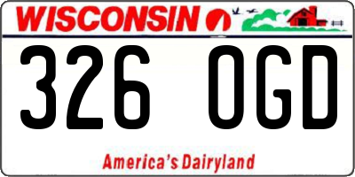 WI license plate 326OGD