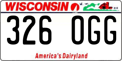 WI license plate 326OGG