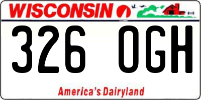 WI license plate 326OGH