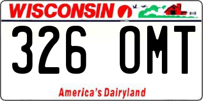 WI license plate 326OMT