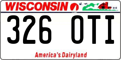 WI license plate 326OTI