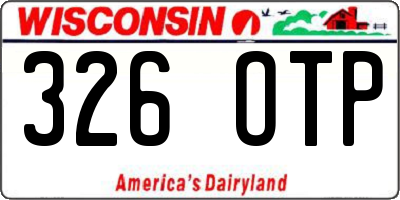 WI license plate 326OTP