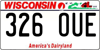 WI license plate 326OUE