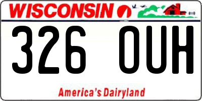 WI license plate 326OUH