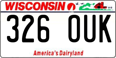 WI license plate 326OUK