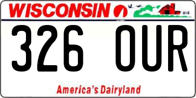 WI license plate 326OUR