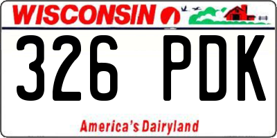 WI license plate 326PDK