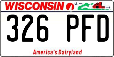 WI license plate 326PFD