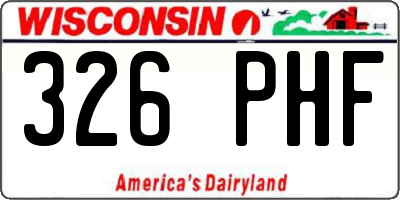 WI license plate 326PHF