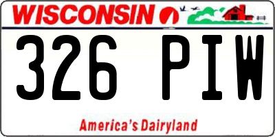WI license plate 326PIW