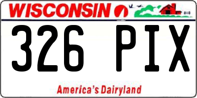 WI license plate 326PIX