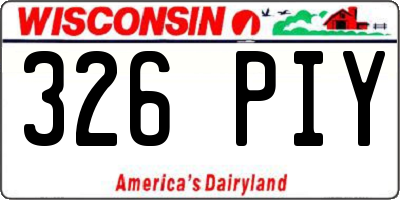 WI license plate 326PIY