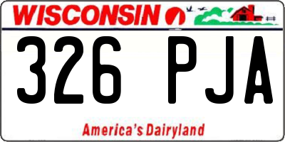 WI license plate 326PJA