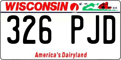 WI license plate 326PJD