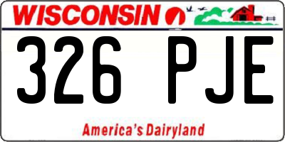 WI license plate 326PJE