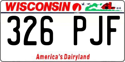WI license plate 326PJF