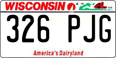 WI license plate 326PJG