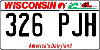 WI license plate 326PJH