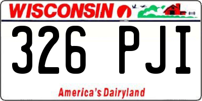 WI license plate 326PJI