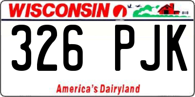 WI license plate 326PJK
