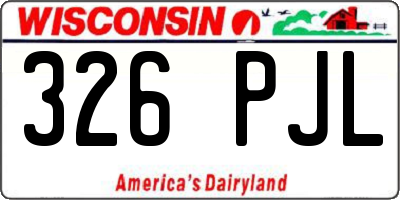 WI license plate 326PJL