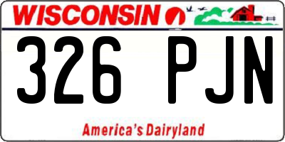 WI license plate 326PJN