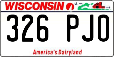 WI license plate 326PJO