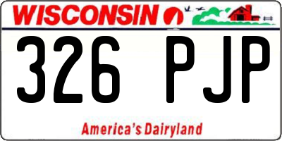 WI license plate 326PJP