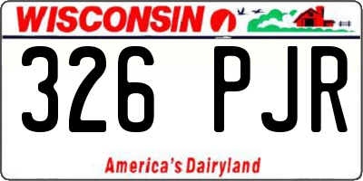 WI license plate 326PJR