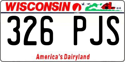 WI license plate 326PJS
