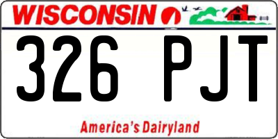 WI license plate 326PJT