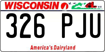 WI license plate 326PJU