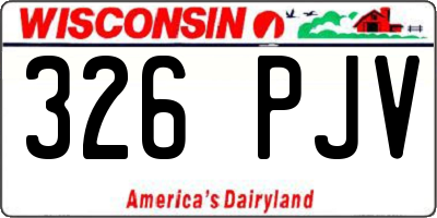 WI license plate 326PJV