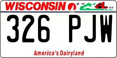 WI license plate 326PJW