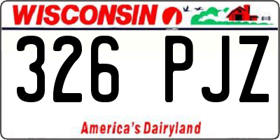 WI license plate 326PJZ