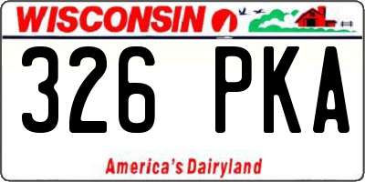 WI license plate 326PKA