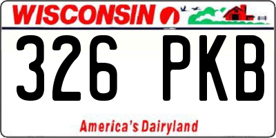 WI license plate 326PKB