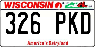 WI license plate 326PKD