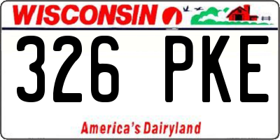 WI license plate 326PKE