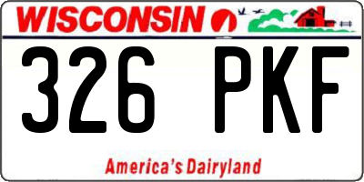 WI license plate 326PKF