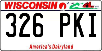 WI license plate 326PKI